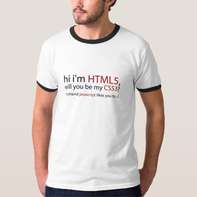 HTML5 CSS3 JAVASCRIPT T-Shirt (Front)
