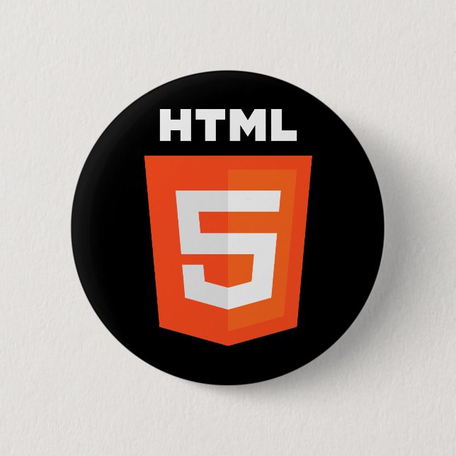 HTML 5 Logo 6 Cm Round Badge (Front)