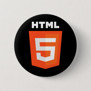 HTML 5 Logo 6 Cm Round Badge
