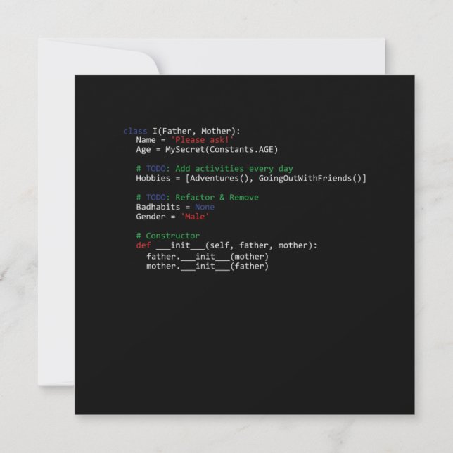 HTML Coding Cider Programmer Programming PC Gift Invitation (Front)
