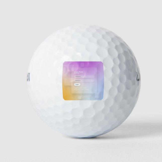 HTML CSS Colourful Login Screen Golf Balls (Front)