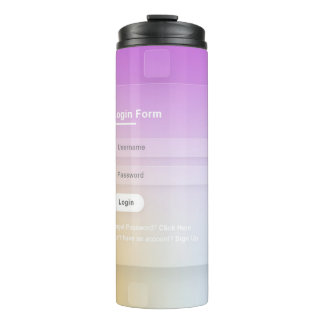 HTML CSS Colourful Login Screen Thermal Tumbler
