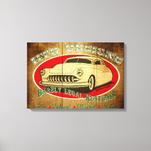 HTR Designs Barely Legal Kustoms Garage Canvas Print