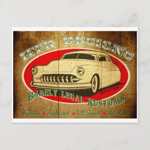 HTR Designs Barely Legal Kustoms Garage Postcard