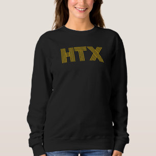 HTX Houston TX Retro Linear  10 Sweatshirt