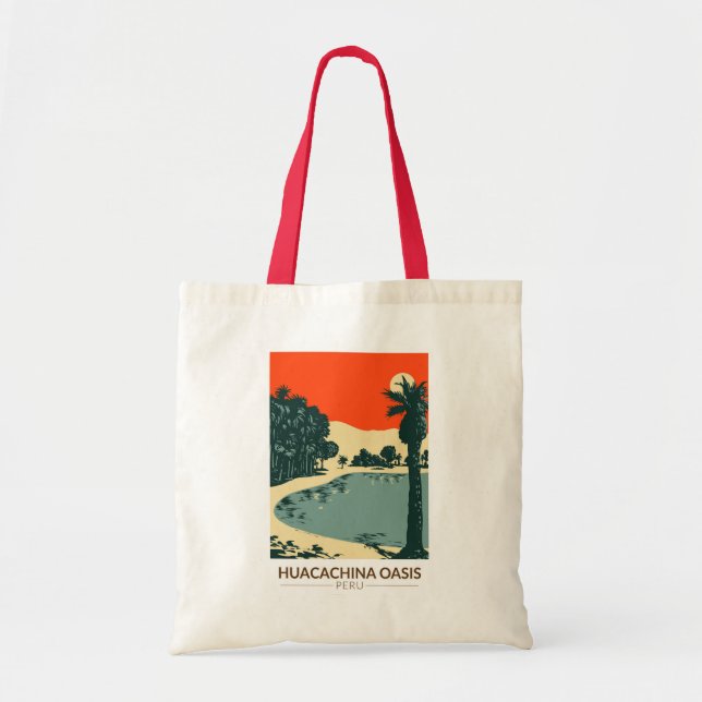 Huacachina Peru Travel Art Vintage Tote Bag (Front)
