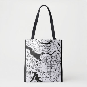 Huainan China City Map Tote Bag