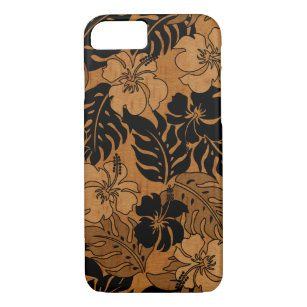 Huakini Bay Hawaiian Hibiscus Vintage Faux Wood iPhone 8/7 Case