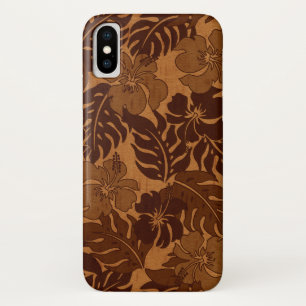 Huakini Bay Hawaiian Hibiscus Vintage Faux Wood Case-Mate iPhone Case