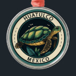 Huatulco Mexico Turtle Badge<br><div class="desc">Huatulco vector art design. It’s known for sprawling pre-Hispanic ruins in nearby Parque Eco-Arqueológico Copalita, including a ceremonial centre with a large stone temple and a ball court.</div>