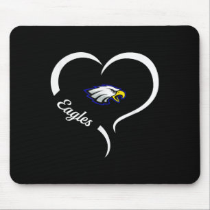Hubbard Eagles Logo Half Heart Slogan Hs  Mouse Pad