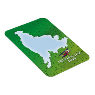 Hubbard lake Northern Michigan lake map Magnet