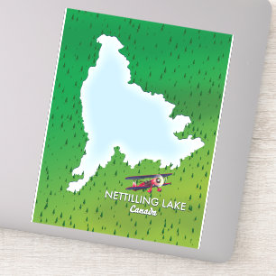 Hubbard lake Northern Michigan lake map Sticker