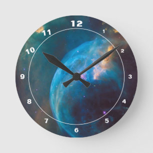 Hubble & Bubble Nebula - Outer Space (Clock) Round Clock