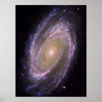 Hubble - Galex - Spitzer Composite Image of M81
