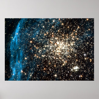 Hubble images remarkable double cluster poster
