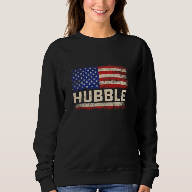 HUBBLE Last Name Shirt HUBBLE Name American Flag (Front)