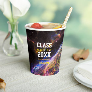 Hubble Nebula Veil Graduating Class Year Paper Cups