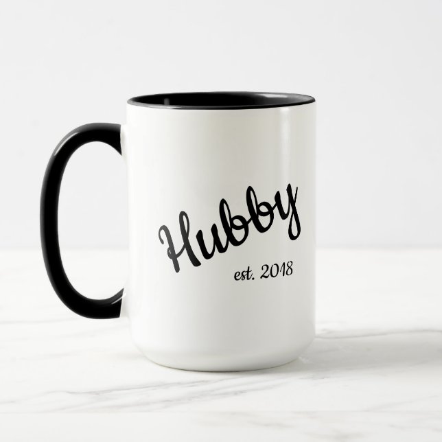"Hubby" Coffee Mug ~ Black & White (Left)