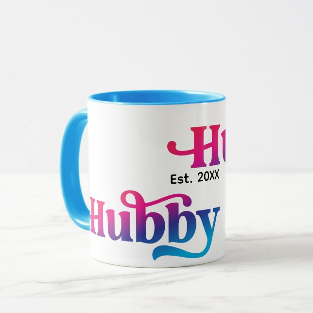 Hubby Couple Wedding Anniversary Custom Colourful Mug (Front Left)