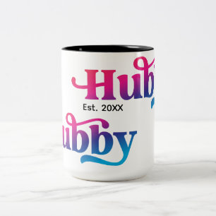 Hubby Couple Wedding Anniversary Custom Colourful Two-Tone Coffee Mug