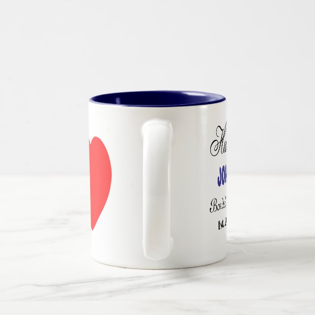 Hubby custom couple married  Two-Tone coffee mug (Handle)