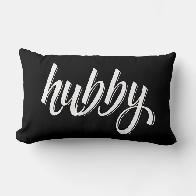 Hubby -  cute husband typography design lumbar cushion (Front)