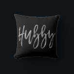 Hubby Faux Silver Foil Pillow<br><div class="desc">Hubby Faux Silver Foil Pillow that would make a perfect gift for your husband. The matching wifey pillow is also available.</div>