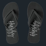 Hubby Flip Flops with Silver Foil Typography<br><div class="desc">Hubby Flip Flops with Gold Silver Typography</div>