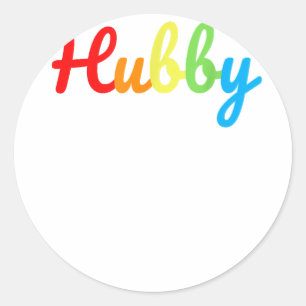 Hubby Gay Pride LGBT Wedding Gifts Honeymoon Classic Round Sticker