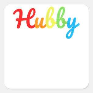 Hubby Gay Pride LGBT Wedding Gifts Honeymoon  Square Sticker