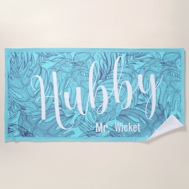 Hubby Hawaiian Beach Towel (Front)