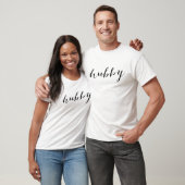 Hubby Modern Black Script White Mens T-Shirt (Unisex)
