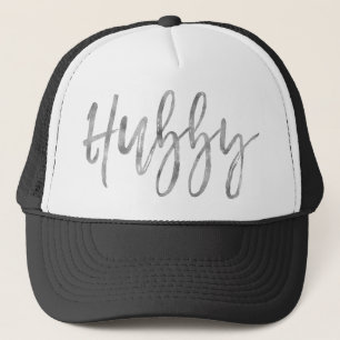 Hubby Silver Foil and White Trucker Hat