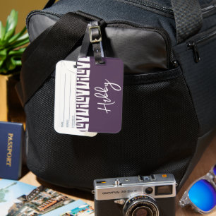 Hubby Tribal African Plum Purple MR Luggage Tag