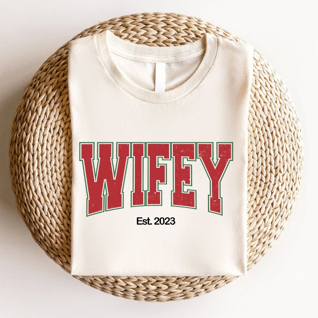 Hubby Wifey Christmas Bridal Wedding Engagement  T-Shirt (Hubby Wifey Christmas Bridal Wedding Engagement T-Shirt)