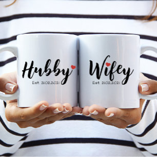 Hubby & Wifey Couple Mug (Personalise Hubby)