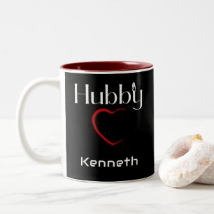 Hubby Wifey Couple Wedding Anniversary Gift  Two-Tone Coffee Mug