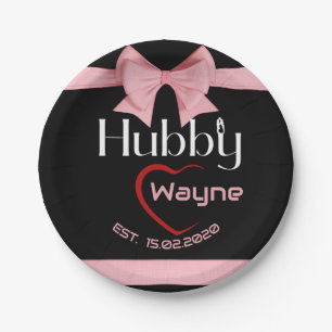 Hubby Wifey Wedding Anniversary party Paper Plate
