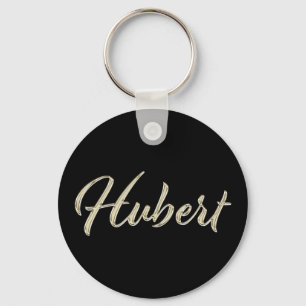 Hubert Name whitegold Button Schlüsselanhänger Key Ring