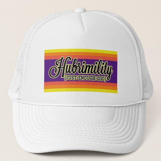 Hubrimility Just Enough Ego Bright Bars Gfx Trucker Hat (Front)