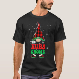 Hubs Gnome Buffalo Plaid Matching Family Christmas T-Shirt