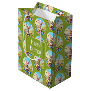 Hübscher Osterhase in Landschaft - Medium Gift Bag