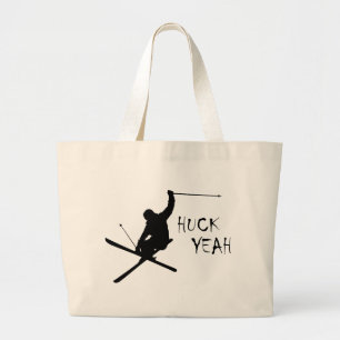 Huck Yeah (Skiing) Large Tote Bag