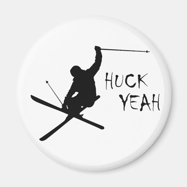 Huck Yeah (Skiing) Magnet (Front)