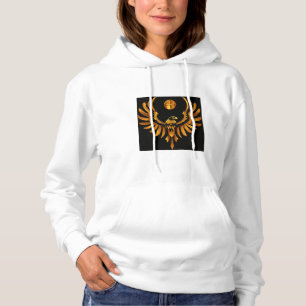 huddie with golden eagle design hoodie