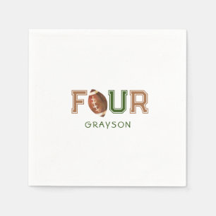 Huddle Up Football 4th Birthday Party Napkin