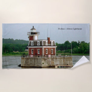 Hudson Athens Lighthouse beach towel