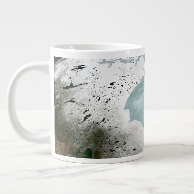 Hudson Bay Sea Ice On April 29, 2006. Large Coffee Mug (Left)