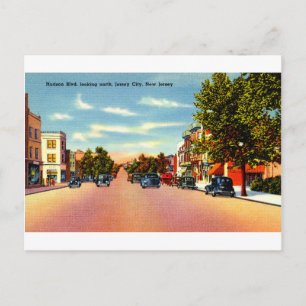 Hudson Blvd, Jersey City, New Jersey Postcard